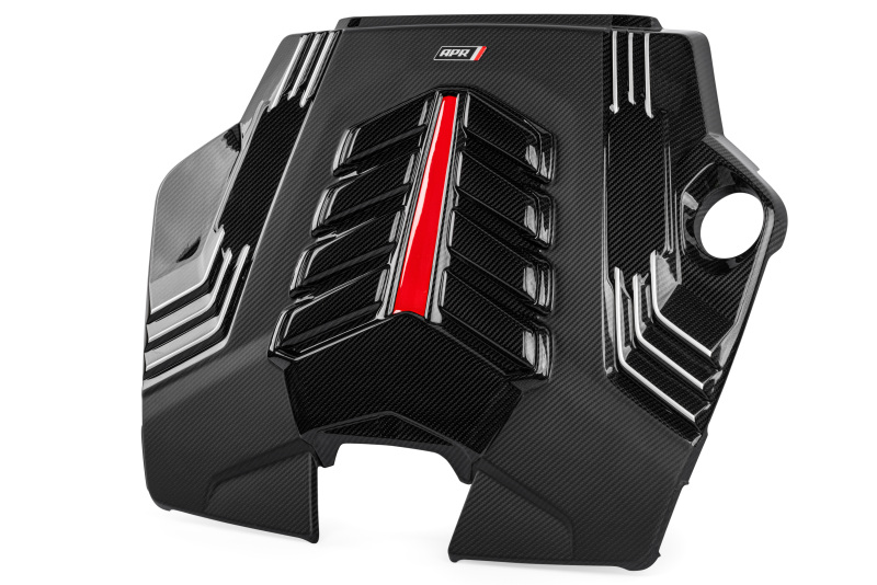 Audi Q7 Engine Cover - APR - Carbon Fiber Twill - Carbon Fiber Twill with red and white accents - `19-`23
