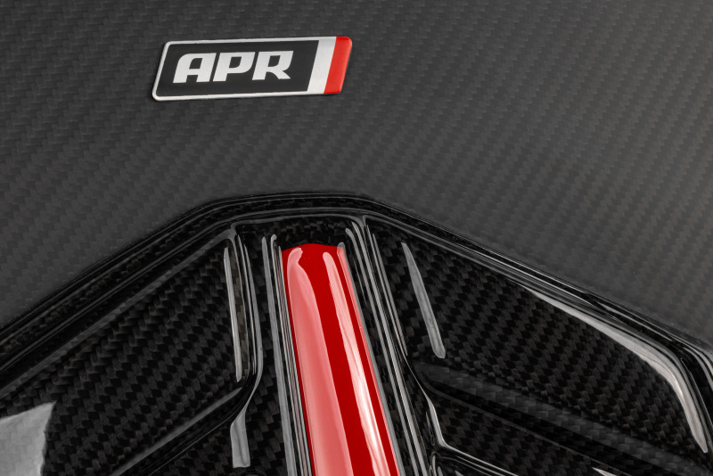 Audi Q8 Engine Cover - APR - Carbon Fiber Twill - Carbon Fiber Twill with red and white accents - `19-`23