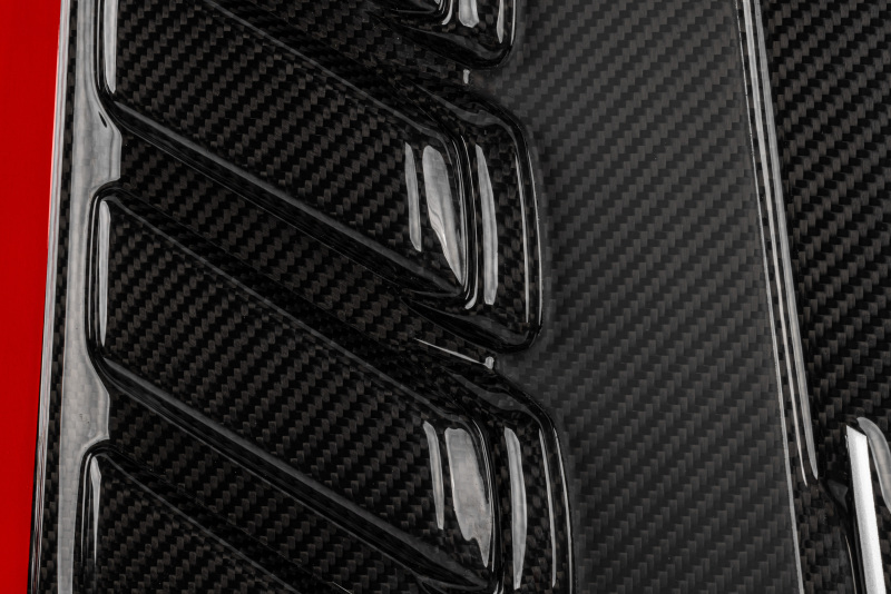 Audi SQ7 Engine Cover - APR - Carbon Fiber Twill - Carbon Fiber Twill with red and white accents - `20-`24