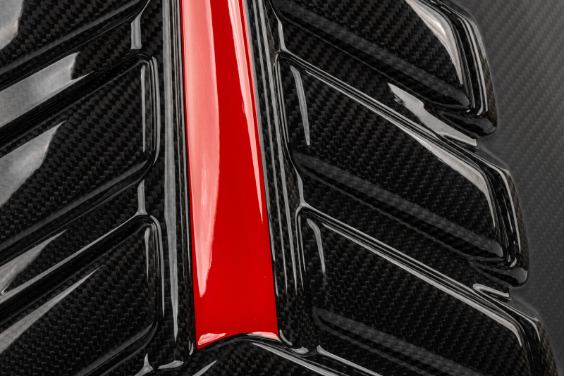 Audi SQ7 Engine Cover - APR - Carbon Fiber Twill - Carbon Fiber Twill with red and white accents - `20-`24