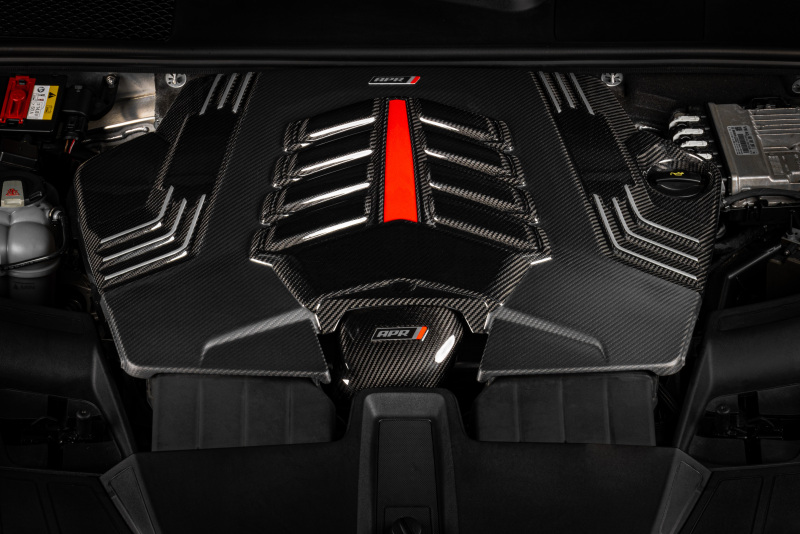 Audi SQ8 Engine Cover - APR - Carbon Fiber Twill - Carbon Fiber Twill with red and white accents - `20-`24