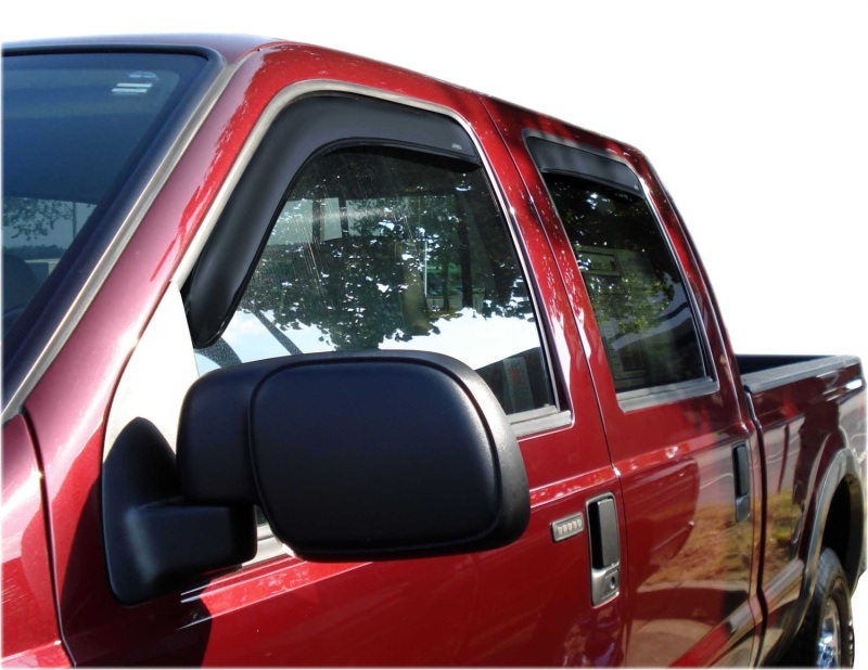 Ford F-250 Supercrew In-Channel Ventvisors - Front + Rear - AVS - 4 pc. - Smoke - `99-`16