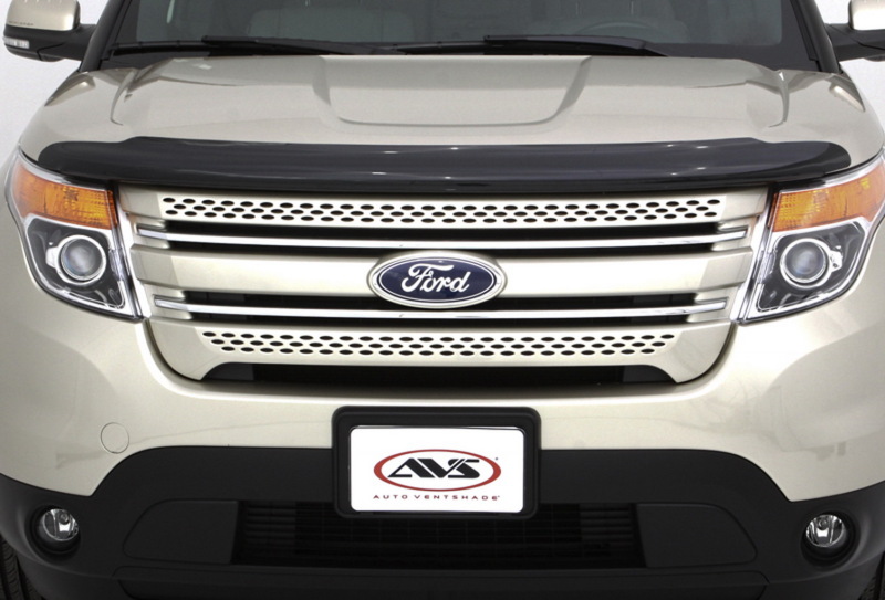 Ford Explorer Bugflector II Hood Shield - Front - AVS - High-Profile Bugflector II - Smoke - `11-`15