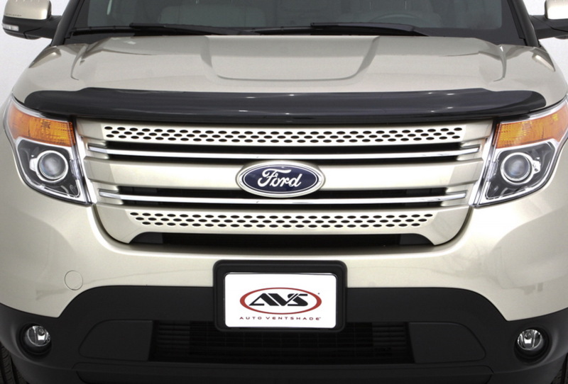 Ford Explorer Bugflector II Hood Shield - Front - AVS - High-Profile Bugflector II - Smoke - `11-`15