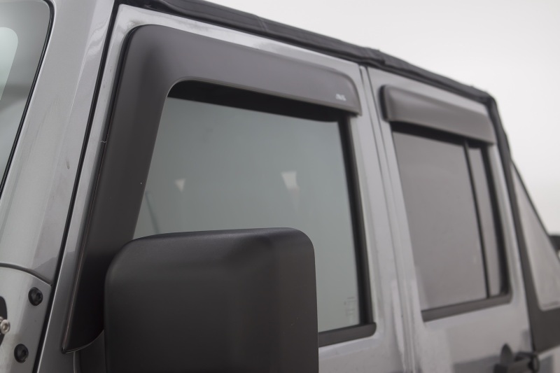 Jeep Wrangler Sport Ventvisor & Aeroskin Deflector Combo Kit - AVS - Low Profile - Matte Black - `10-`17