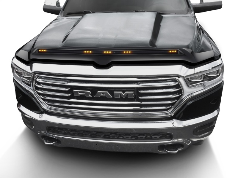 Ram 1500 Hood Deflector - AVS - Aeroskin LightShield Color-Match - Diamond Black Crystal Pearl-Coat - `19-`22