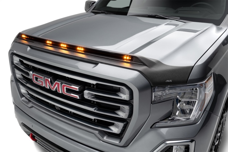 GMC Sierra 1500 Hood Deflector - AVS - Aeroskin LightShield - Black - `19-`22 GMC Sierra 1500 Hood Deflector - AVS - Aeroskin LightShield - Black - `19-`22