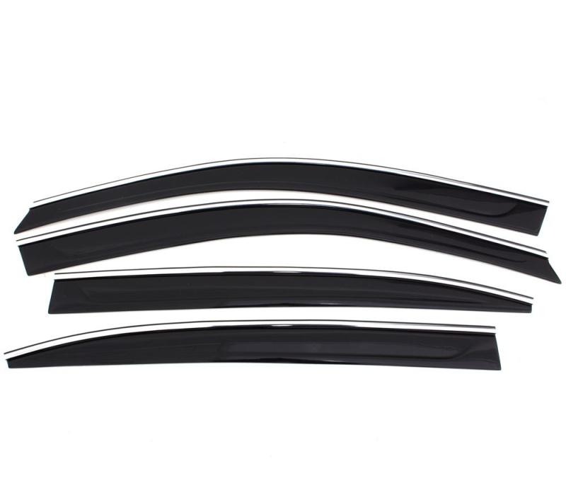 Toyota Camry Wind Deflectors - Low Profile - AVS - Smoke with Chrome Trim - `15-`17