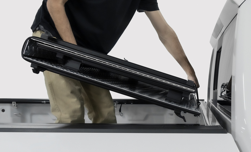 Chevrolet Silverado 1500 Hard Tri-Fold Tonneau Cover - Access - LOMAX - Carbon Fiber - `14-`18