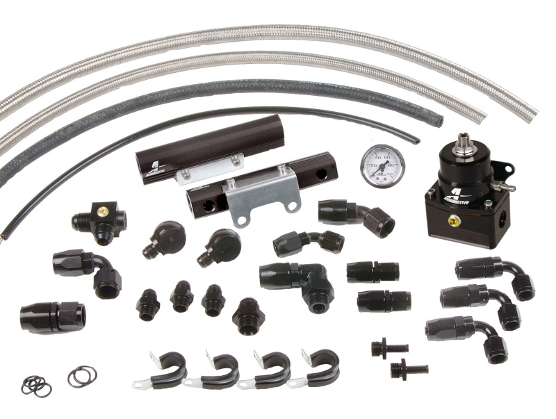 Subaru STI Fuel Rail Kit - Aeromotive - Top Feed - Black - `07-`14