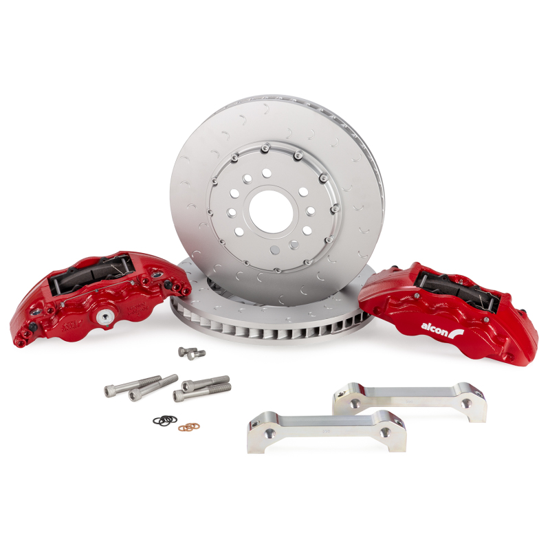 Ram 1500 Brake Kit - Front - Alcon - 376x42mm Rotors + 6-Piston Calipers - Red - `21-`23