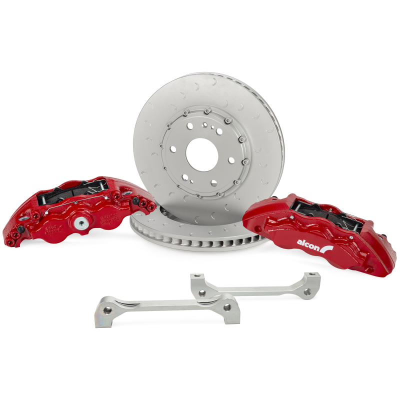 GMC Sierra Brake Kit - Front - Alcon - 355x33mm Rotors + 6-Piston Caliper - Red - `19-`27