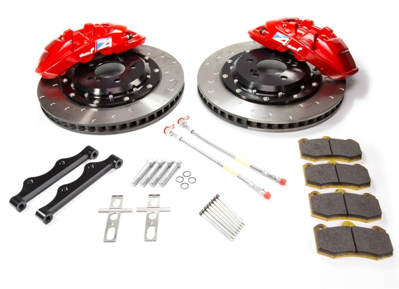 BMW M3 Brake Kit - Rear - Alcon - 4 Piston Calipers + 380x32mm Rotors - Red - `15-`27