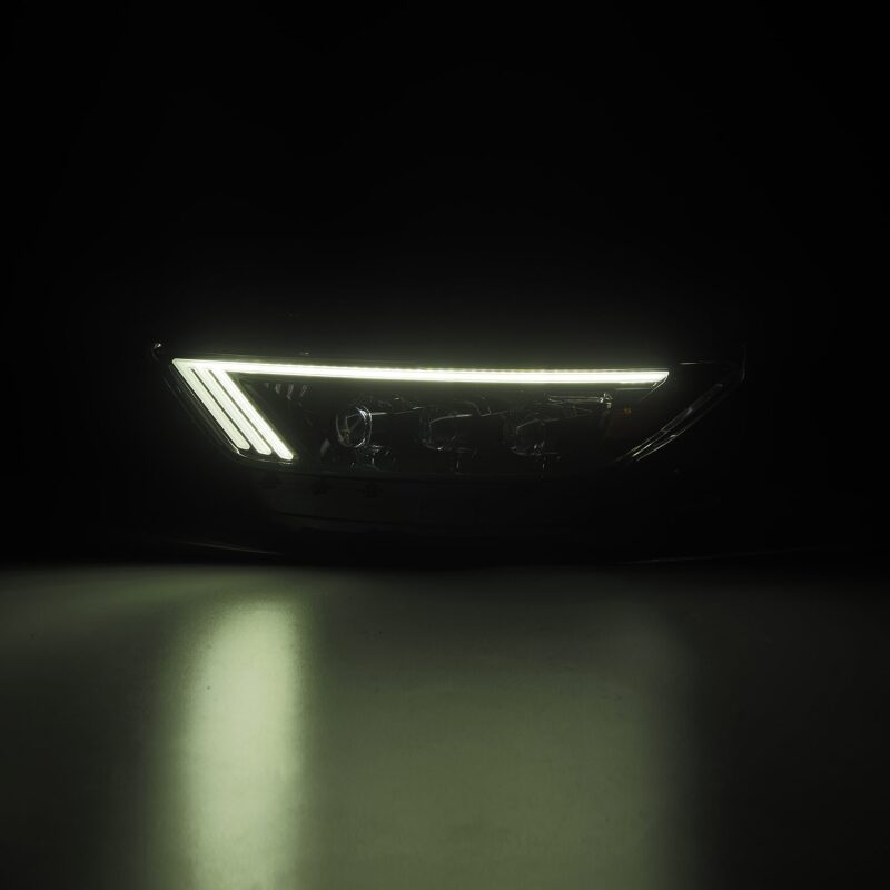 Ford Mustang Headlights - AlphaRex - NOVA LED Projector with Activ Light/Sequential Signal + Switchback DRL - Alpha-Black - `15-`17