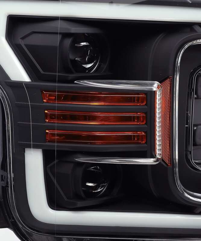 Ford F-150 Headlights - AlphaRex - PRO-Series Projector Plank Style with Active Light/Sequential Signal - Matte Black - `18-`19