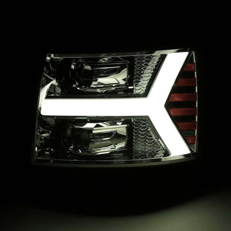 Chevrolet 1500 Headlights - AlphaRex - LUXX LED Projector Plank Design - Chrome - `07-`13
