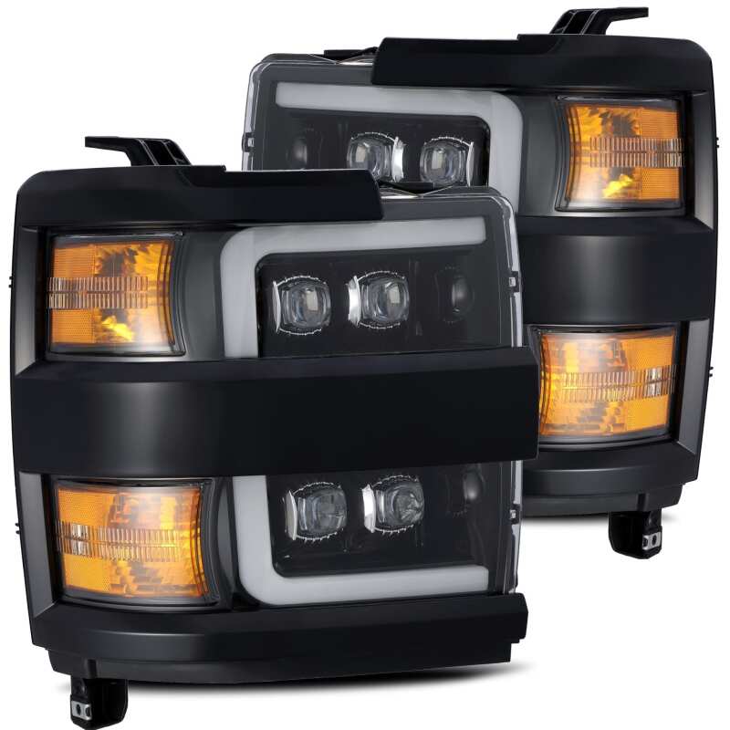 Chevrolet 2500HD Headlights - AlphaRex - NOVA LED Projector - Jet Black - `15-`18