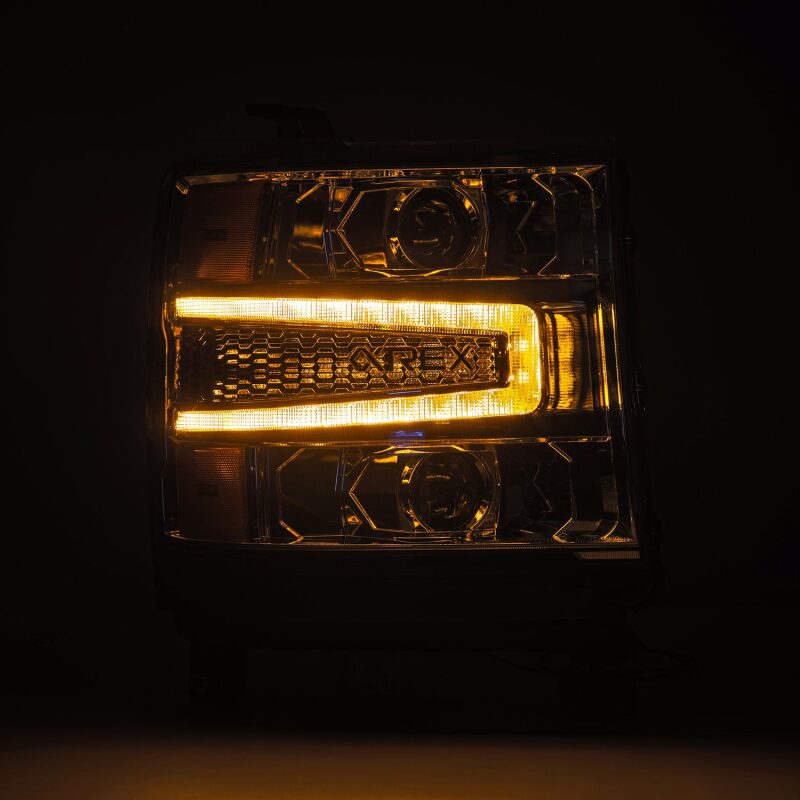 Chevrolet 1500HD Headlights - AlphaRex - LUXX LED Projector - Chrome - `16-`18