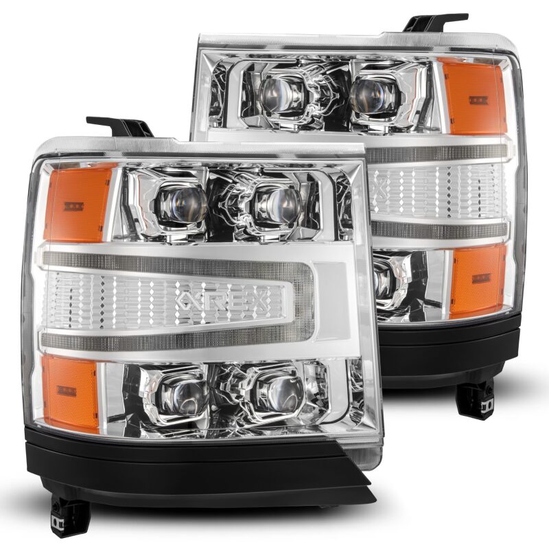 Chevrolet 1500HD Headlights - AlphaRex - NOVA-Series LED Projector - Chrome - `16-`18