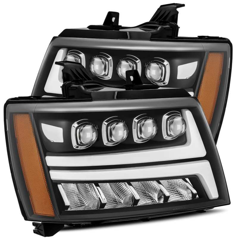 Chevrolet Tahoe Headlights - AlphaRex - NOVA LED Proj Headlights Plank Style - Matte Black - `07-`14