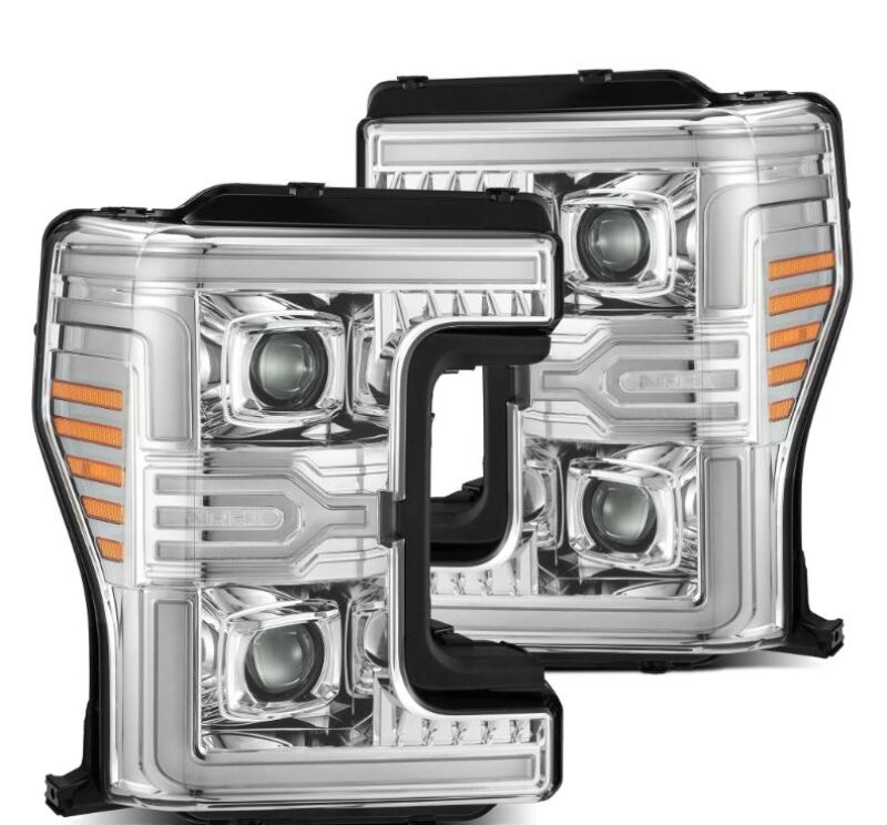 Ford F-250 Super Duty Headlights - AlphaRex - LUXX-Series LED Projector - Chrome - `17-`19
