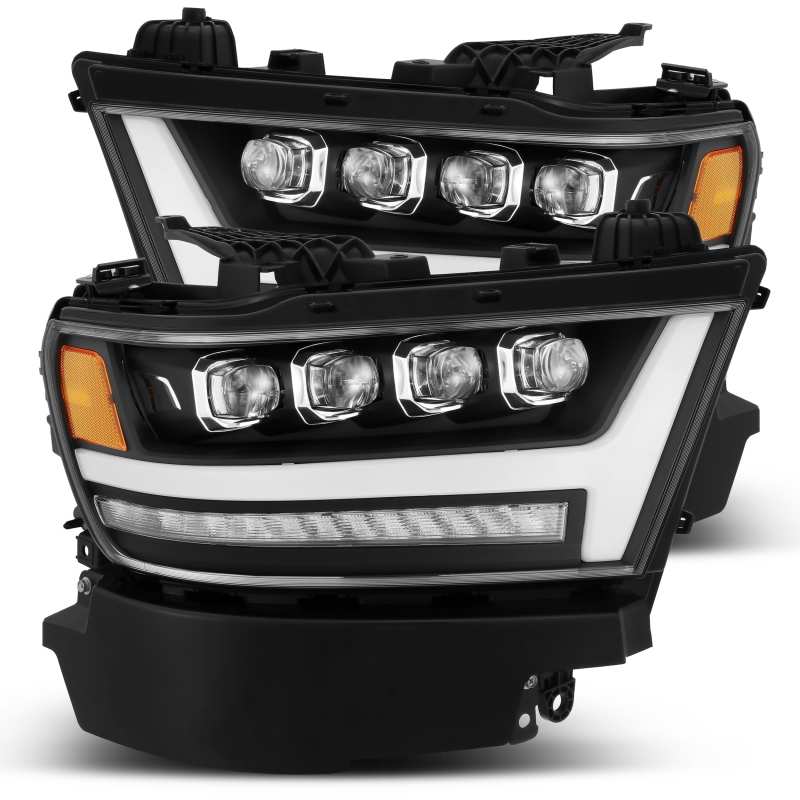 Ram 1500HD Headlights - AlphaRex - NOVA LED Proj with Activ Light/Seq Signal/DRL - Matte Black - `19-`20 Ram 1500HD Headlights - AlphaRex - NOVA LED Proj with Activ Light/Seq Signal/DRL - Matte Black - `19-`20