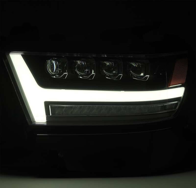 Ram 1500HD Headlights - AlphaRex - NOVA LED Proj with Activ Light/Seq Signal/DRL - Matte Black - `19-`20