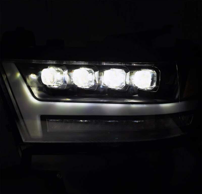 Ram 1500HD Headlights - AlphaRex - NOVA LED Proj with Activ Light/Seq Signal/DRL - Matte Black - `19-`20