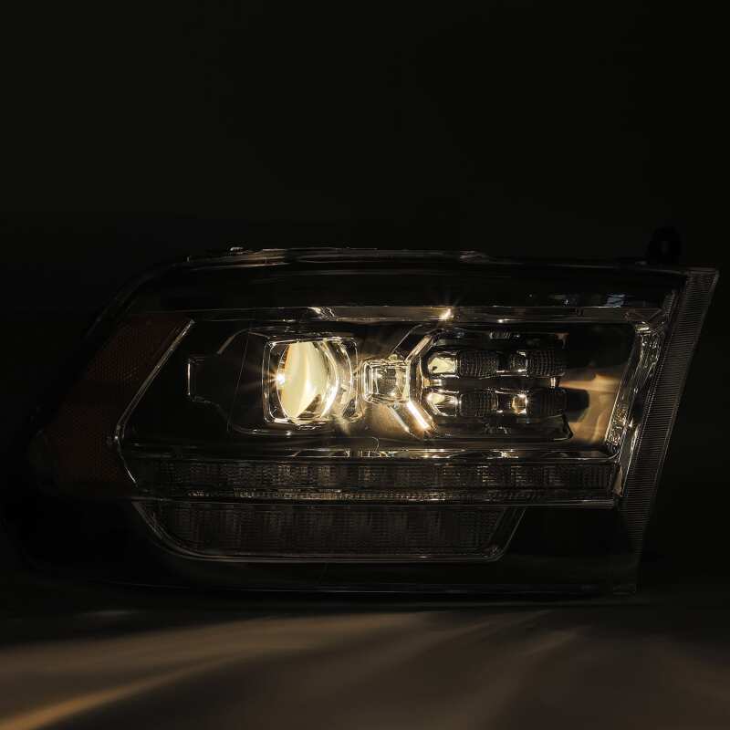 Ram 1500HD Headlights - AlphaRex - PRO-Series Plank Style with Sequential Signal/DRL - Alpha Black - `09-`18