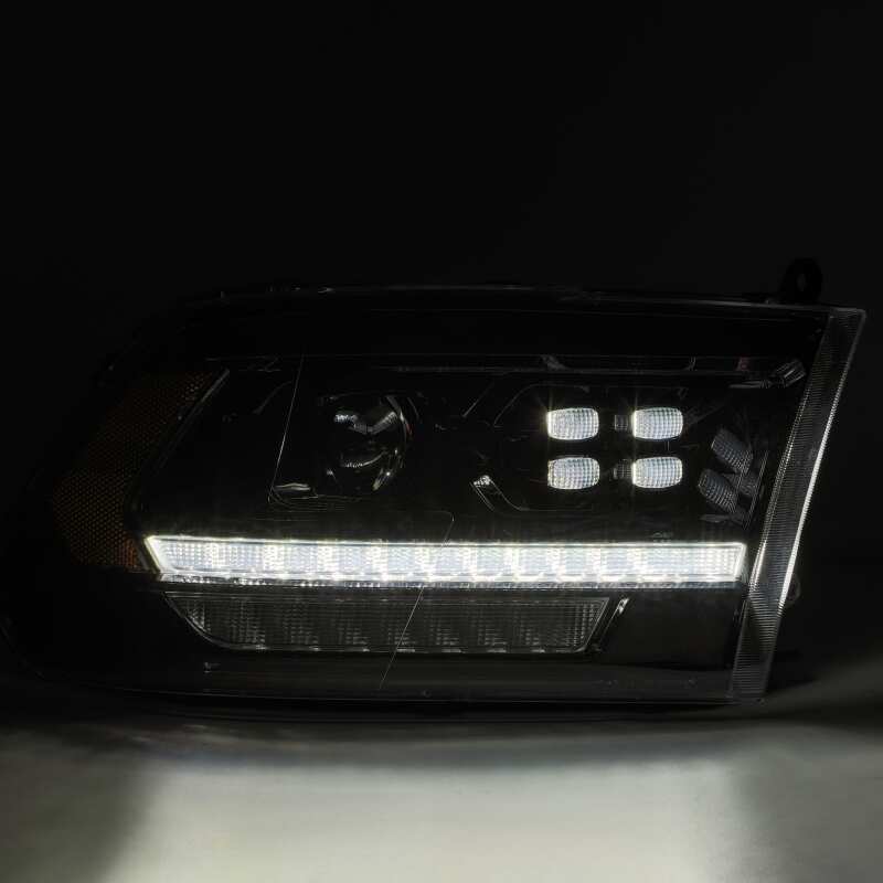 Ram 1500HD Headlights - AlphaRex - PRO-Series Plank Style with Sequential Signal/DRL - Alpha Black - `09-`18