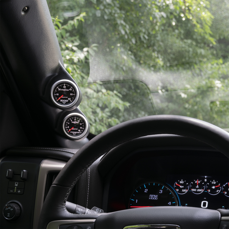 Chevrolet Sierra Gauge Pod - AutoMeter - Dual Pillar 2-1/16 inch - Black - `14-`15