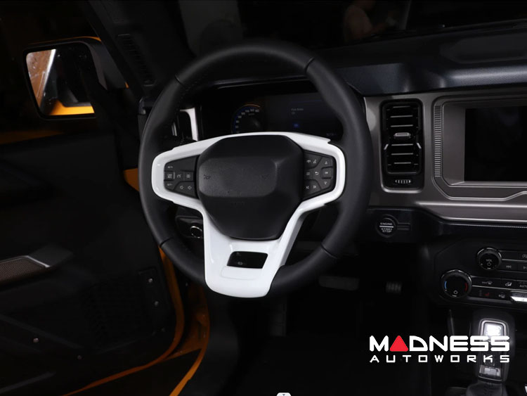 Ford Bronco Steering Wheel Trim Cover - Gloss White Ford Bronco Steering Wheel Trim Cover - Gloss White