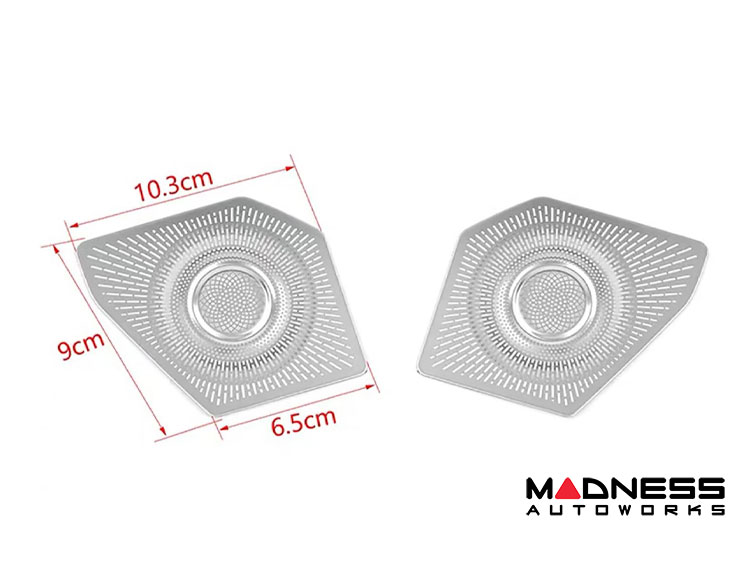 Ford Bronco Rear Speaker Pod Grille Covers - Silver