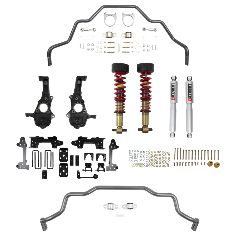 GMC Sierra 1500 Coilover Suspension Kit - Front + Rear - Belltech - Height Adjustable Coilovers + Rear Sway Bar - `19-`24