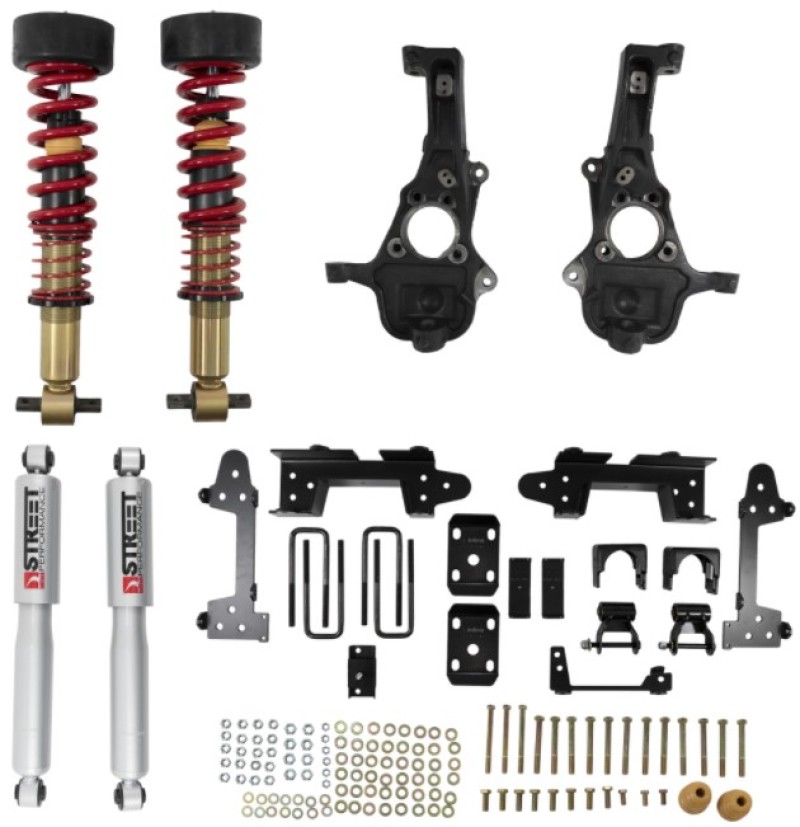 GMC Sierra 1500 Coilover Suspension Kit - Front + Rear - Belltech - Height Adjustable Coilovers + Rear Sway Bar - `19-`24