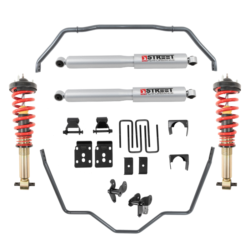 Ford F-150 Coilover Suspension Kit - Front + Rear - Belltech - Height Adjustable Street Performance Coilovers + Anti-Swaybar - `21-`27