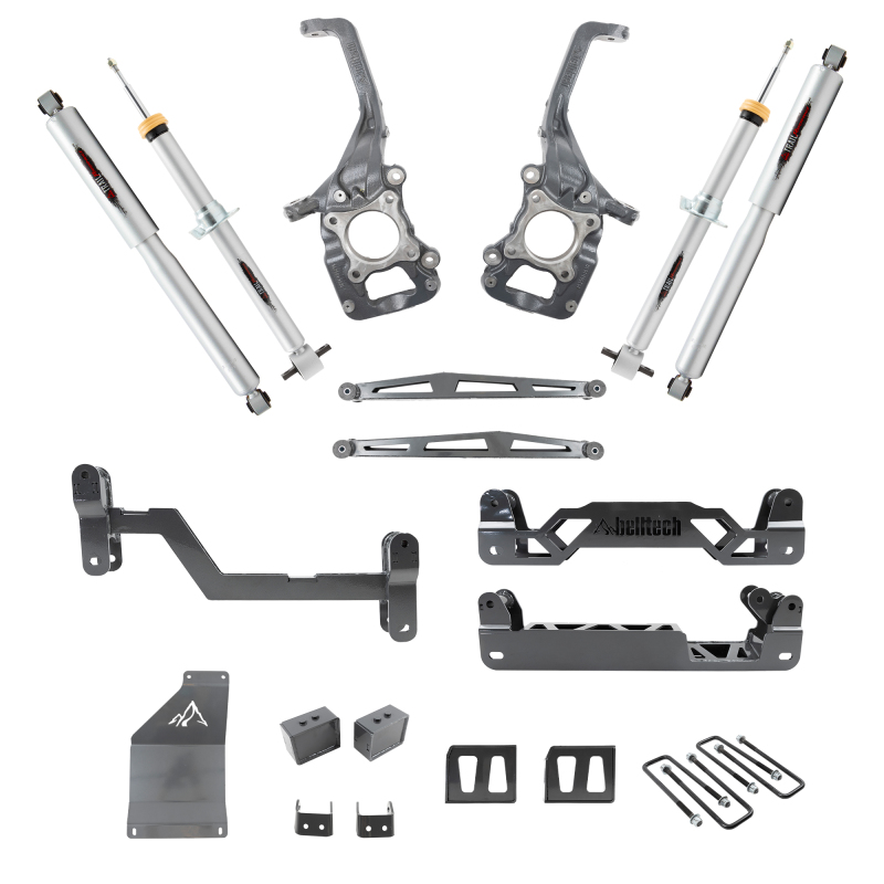 Ford F-150 Suspension Lift Kit - Front + Rear - Belltech - Height Adjustable, Trail Performance Struts & Shocks - `15-`20