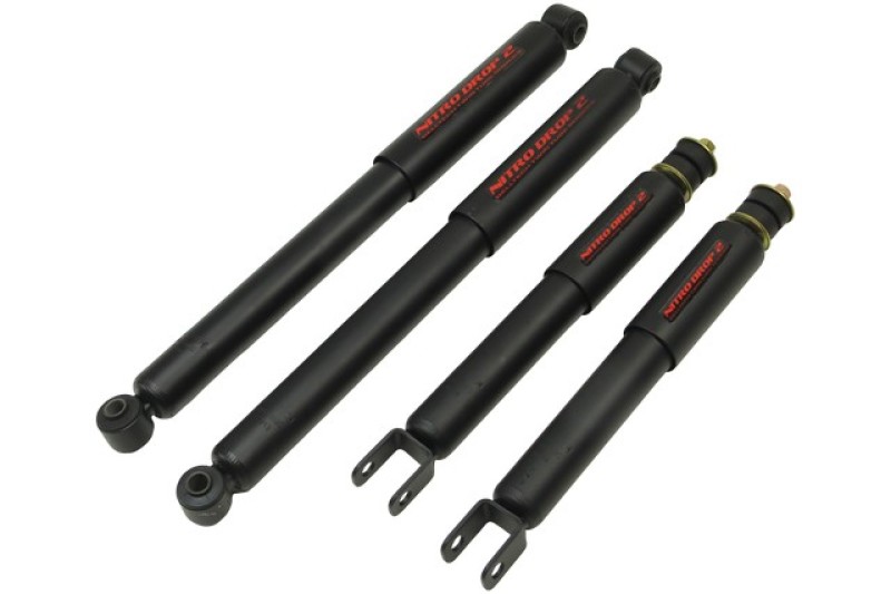 GMC Sierra 1500 Suspension Shock Absorber Set - Front + Rear - Belltech - Nitro Drop 2 - `99-`06