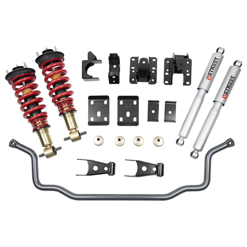 GMC Sierra 1500 Coilover Suspension Kit - Front + Rear - Belltech - Height Adjustable Front Coilovers + Sway Bar - `14-`18