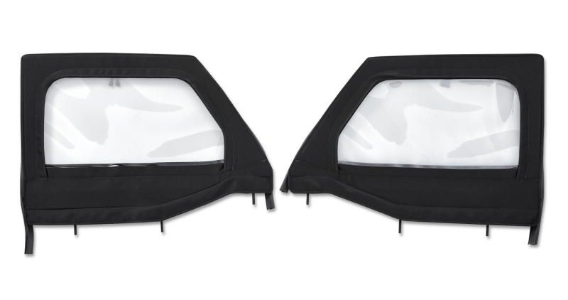 Jeep Gladiator Upper Fabric Doors - Front - Bestop - Element Upper Doors - Black Twill - `20-`26