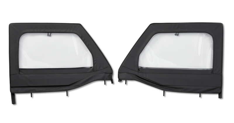 Jeep Wrangler JL Upper Fabric Doors - Front - Bestop - Element Upper Doors - Black Diamond - `18-`26