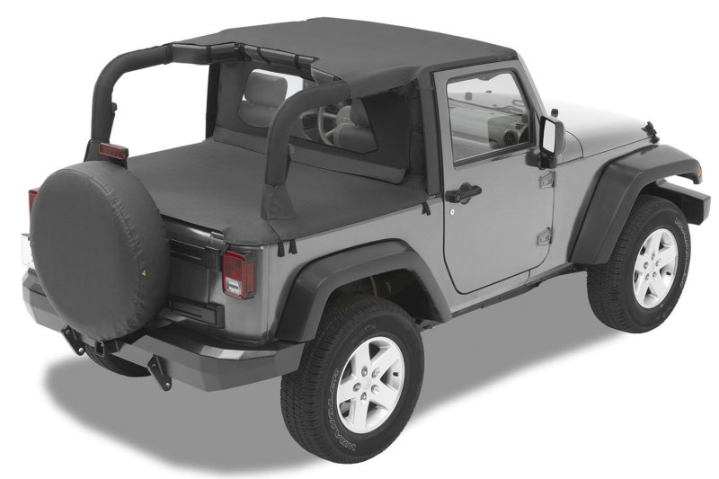 Jeep Wrangler JK Bikini Top - Bestop - Header Targa Bikini - Black Diamond - `07-`09