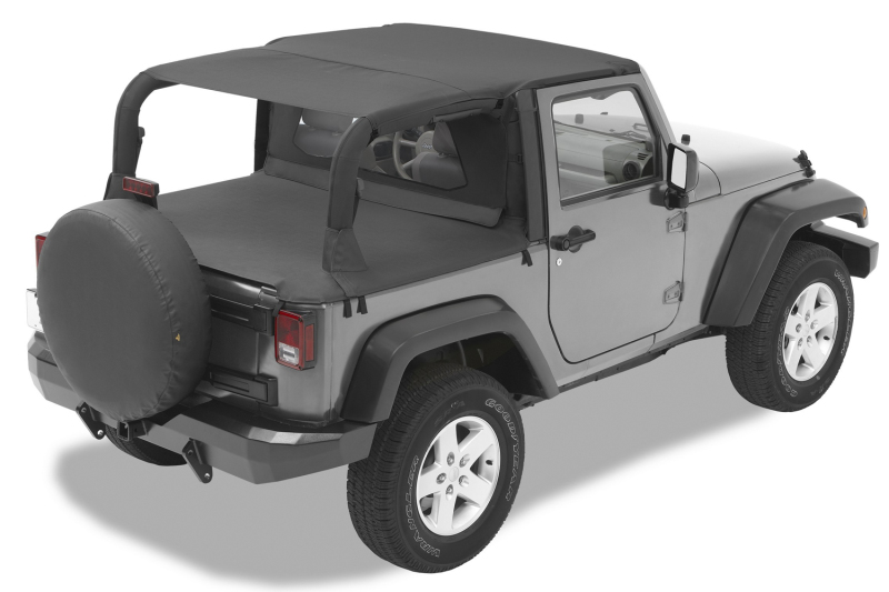 Jeep Wrangler JK Bikini Top - Front + Rear - Bestop - Safari Bikini - Black Diamond - `07-`09