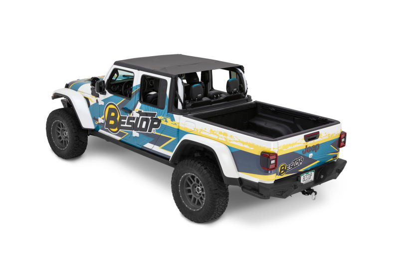 Jeep Gladiator Bikini Top - Bestop - Header Safari Cable Style - Black Diamond - `24-`26