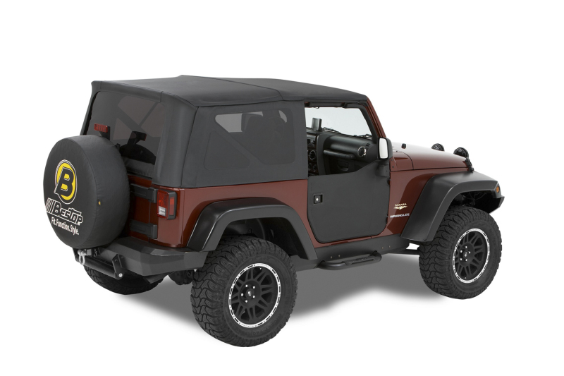 Jeep Wrangler JK Doors - Front - Bestop - Lower Fabric - Black Diamond - `07-`18