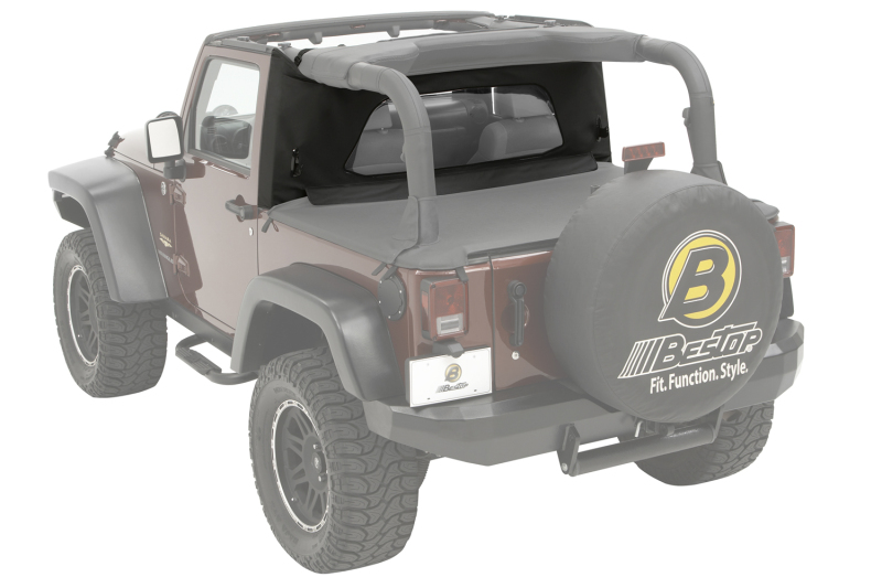 Jeep Wrangler JK Cab Curtain - Bestop - Wrap-Around Windjammer - Black Diamond - `07-`18