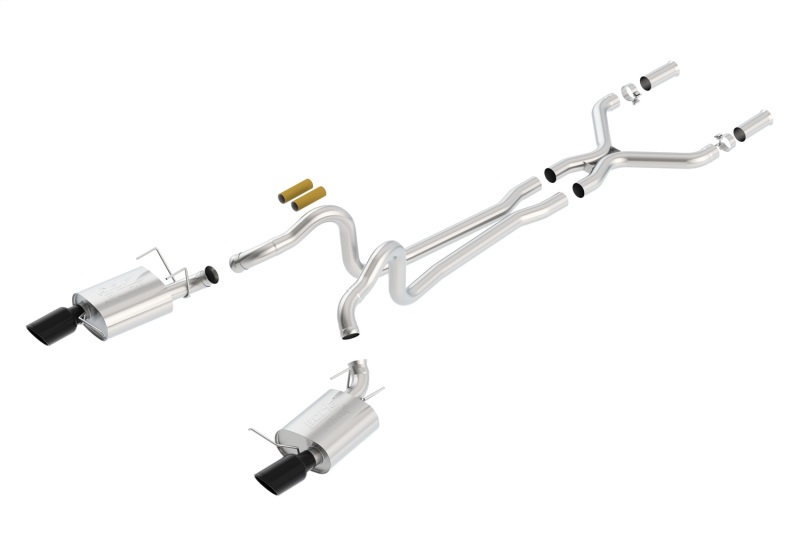 Ford Boss 302 Performance Exhaust - Single Split Rear Exit - Borla - Cat Back ATAK - Black Chrome - `13-`14