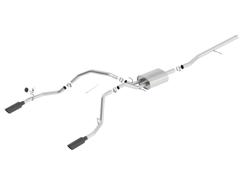 Chevrolet Silverado 1500 LD Performance Exhaust - Rear Exit - Borla - Cat Back Touring - Black Chrome - 2019 Chevrolet Silverado 1500 LD Performance Exhaust - Rear Exit - Borla - Cat Back Touring - Black Chrome - 2019