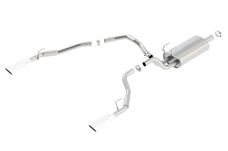 Ram Classic 1500 Performance Exhaust - Single Rear Exit - Borla - Cat Back Touring - Bright Chrome - `19-`24
