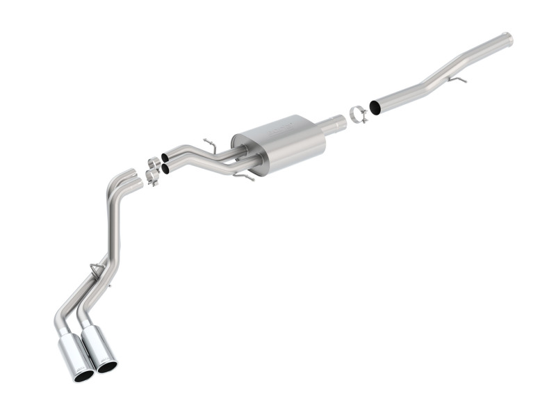Chevrolet Silverado 1500 Performance Exhaust - Dual Rolled Side Exit - Borla - S-Type Cat Back - Bright Chrome - `14-`18 Chevrolet Silverado 1500 Performance Exhaust - Dual Rolled Side Exit - Borla - S-Type Cat Back - Bright Chrome - `14-`18
